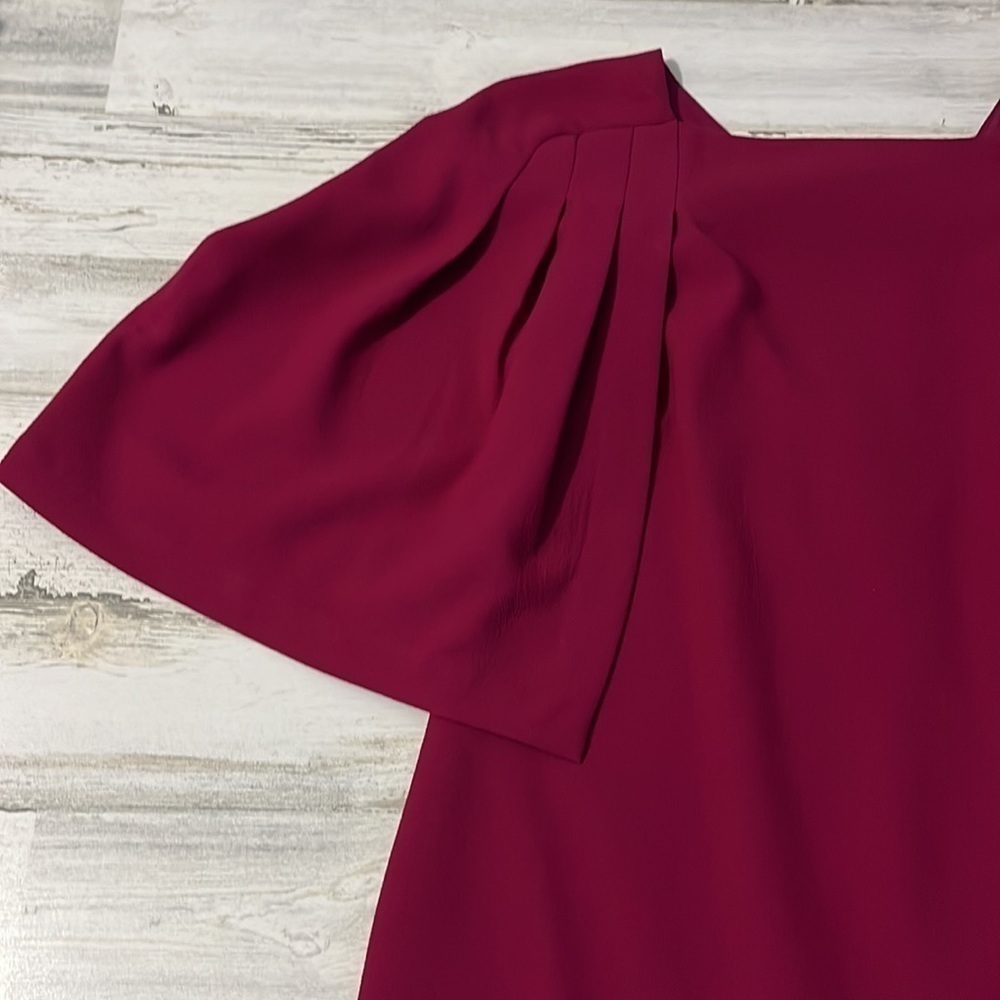 Trina Turk Fuchsia Cape-Sleeve Shift Mini Dress - Picture 4 of 10
